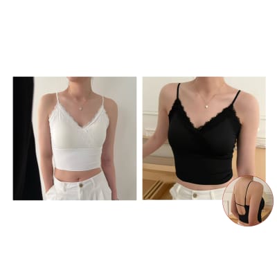 PETO CON ENCAJE CON RELLENO TALLA UNICA EN COLORES BLANCO Y NEGRO1