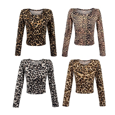 CAMISETA BAMBU MANGA LEOPARDO M-L/L-XXL | VENTA POR DOCENA1