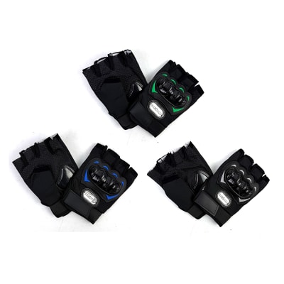 GUANTES DE PROTECCION PARA MOTO 16.5CM EN COLORES NEGRO1