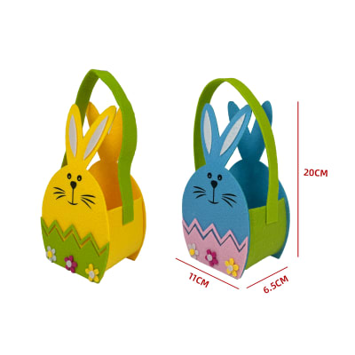 CANASTA TEXTIL HUEVOS DE PASCUA CONEJOS 11X6.5X201