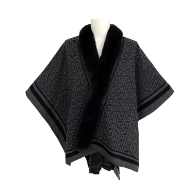 PONCHO ABIERTO CON PIEL SINTETICA 110X160CM | venta mayorista1