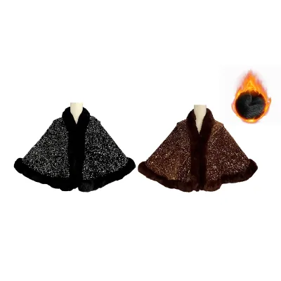 PONCHO ABIERTO FRONTAL CON LENTEJUELAS 70X170CM1