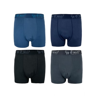 BOXER DE HOMBRE COLOR LISO ELASTICO OMAS BAMBU | 12 UNID1