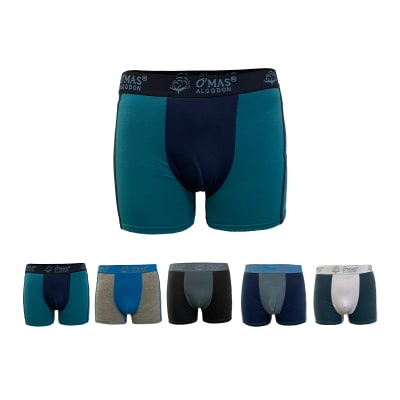 BOXER DE HOMBRE BICOLOR ELASTICO OMAS | 12 UNID1