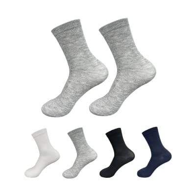 CALCETINES DE NIÑO CORTE MEDIO COLORES LISO TALLA 4 | 12 UNID1
