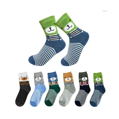 CALCETINES DE NIÑO DISEÑO GATO TOALLA TALLA 2 | 12 UNID1