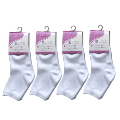 CALCETINES ESCOLAR CORTO BLANCA TALLA 02| 12 UNID1