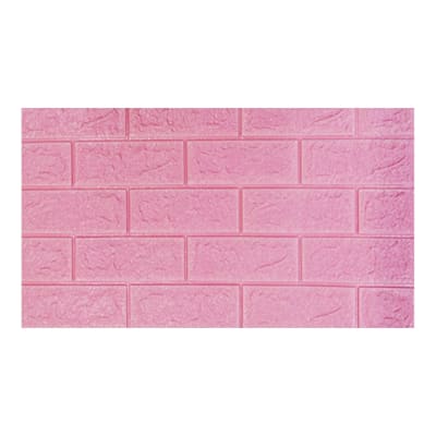 LAMINA DE PARED 3D PAPEL MURAL LADRILLO ROSADO 4PCS 70X77X6CM | 6 UNID1