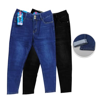 PANTALON JEANS MUJER AZUL/NEGRO POLAR | 12 UNID1