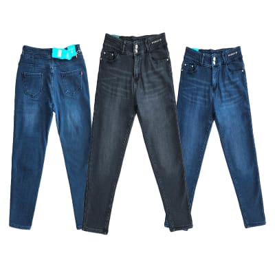 PANTALON JEANS DE MUJER COLORES SURTIDOS LISO TALLA SURTIDA | 12 UNID1