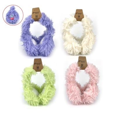 TAPA OREJAS PLEGABLE COLOR LISO PELUDO MONSTRO TALLA UNICA | 12 UNID1