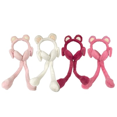 TAPA OREJAS CON MOVIMIENTO COLOR LISO OSO TALLA UNICA | 12 UNID1