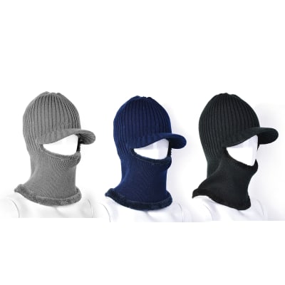 GORRO TAPA OREJAS VISERA CON CUELLO HOMBRE LISO DISEÑO| 12 UNID1