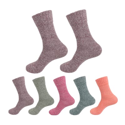 CALCETINES DE MUJER JASPEADO LISO ALGODÓN TALLAS SURTIDA | 12 UNID1