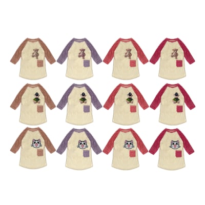 POLERON PIJAMA DE MUJER PLUSH OSO/GATO  |12 UNID1