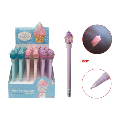 LAPIZ CON LUZ COPO DE HELADO 18CM1