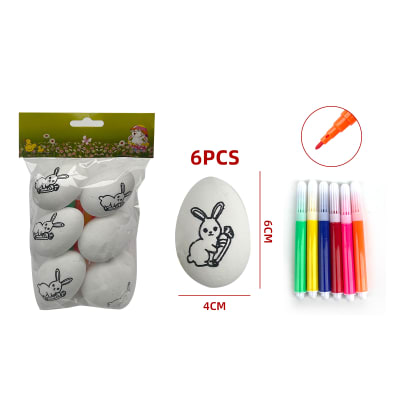 HUEVOS DE PASCUA PARA PINTAR 4X6CM 6PCS1