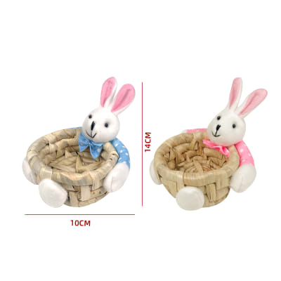 CANASTA DE HUEVOS PARA PASCUA CONEJO 10X14CM 1