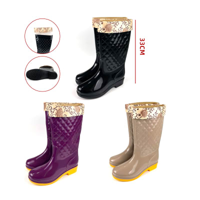 BOTAS DE AGUA PARA ADULTO COLOR LISO CON TEXTURA TALLAS 35/36-40/41 ALTURA 33CM1