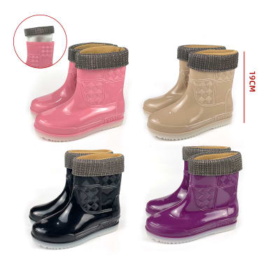 BOTAS DE AGUA ADULTO COLOR LISO CON TEXTURA TALLA 36/37-40/41 19CM1
