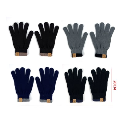 GUANTES DE LANA ADULTO CON BORDES 20CM 1