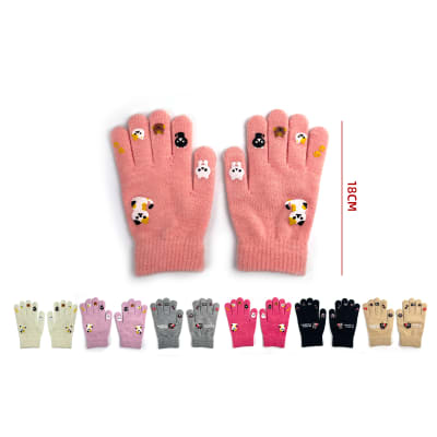 GUANTE LANA ESTAMPADO GOMA DISEÑO GATO 18CM4