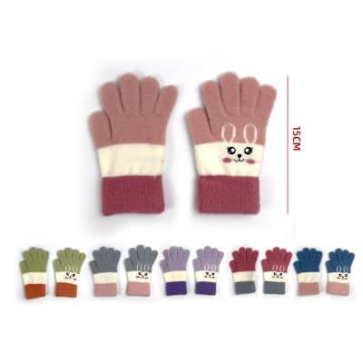 GUANTE DE LANA ESTAMPADO DISEÑO CONEJO 15CM1