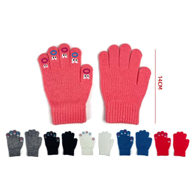 GUANTE DE LANA ESTAMPADO EN LOS DEDOS 14CM1