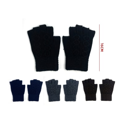 GUANTE DE HOMBRE LANA DEDOS MEDIS 16CM 1