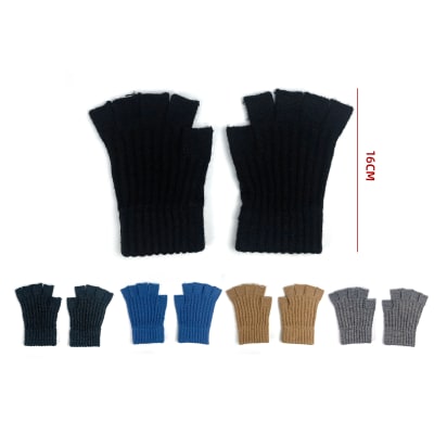 GUANTE DE LANA DEDOS MEDIOS ACANALADO 16CM 1