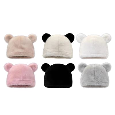 SOMBRERO GORRO PELUDO CON OREJAS DE OSO 18X30CM 1