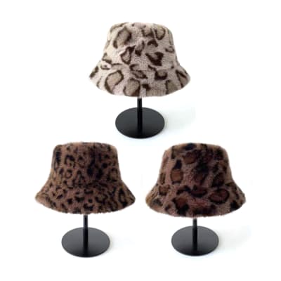 SOMBRERO GORRO PELUDO LEOPARDO 22X36CM 1