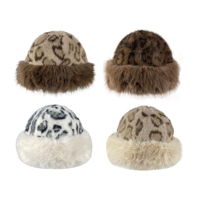 SOMBRERO GORRO PELUDO LEOPARDO 21X32CM 1