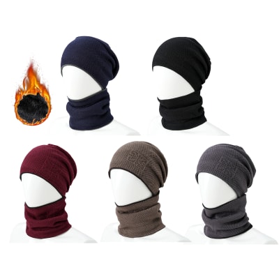 CONJUNTO DE ADULTO GORRO Y CUELLO DOBLE CAPA PLUSH1