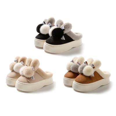 PANTUFLA POMPON DOBLE PELUDO 36-411