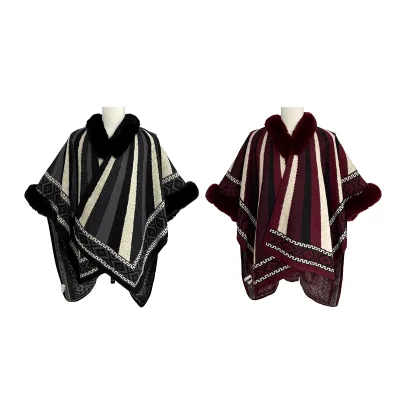 PONCHO ABIERTO GRUESO LINEAS 110X160CM1