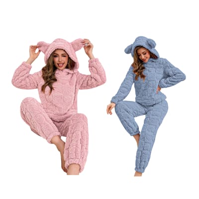 CONJUNTO MUJER POLERON GORRO Y PANTALON PLUSH M/L/XL/2XL1