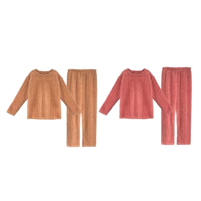 CONJUNTO PIJAMA DE MUJER POLERON Y PANTALON PLUSH M/L/XL/2XL1