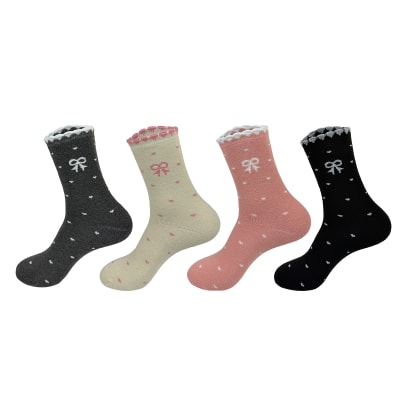 CALCETIN MUJER TOALLA MEDIA CAÑA DISEÑO CORBATINA1