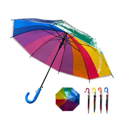 PARAGUAS TRANSPARENTE ARCOIRIS 8K/48.5CM1
