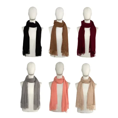 BUFANDA LISA FLECOS LARGOS 65×200 CM1