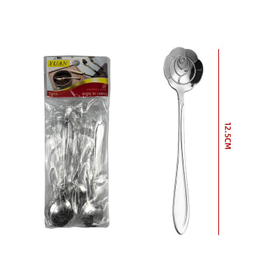 CUCHARA TE FLOR PLATEADA 12.5CM1