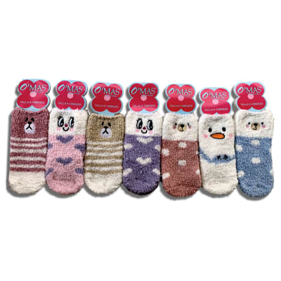 CALCETINES DE BEBE TOALLA CON DISEÑO ANIMALES 9-18 MESES | 12 UNID1