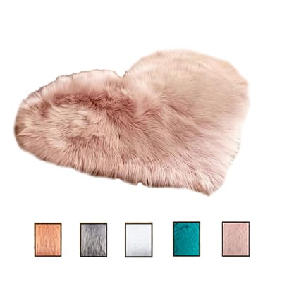 ALFOMBRA PELUDA CORAZON COLORES SURTIDOS 80X90CM | 6 UNID1