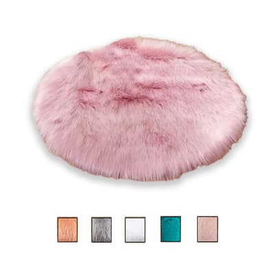 ALFOMBRA PELUDA REDONDA COLORES SURTIDOS 60X60CM | 6 UNID1