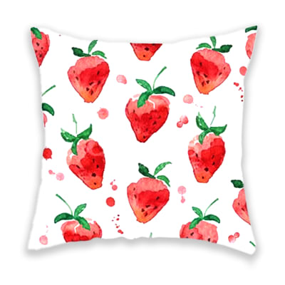 COJIN DECORATIVO ESTAMPADO FRUTILLA 43X43CM | 6 UNID1