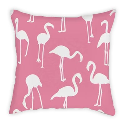 COJIN DECORATIVO ESTAMPADO FLAMENCO COLORES ROSADO 43X43CM | 6 UNID1