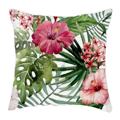 COJIN DECORATIVO ESTAMPADO FLAMENCO FLORES Y PLANTAS 43X43CM | 6 UNID1