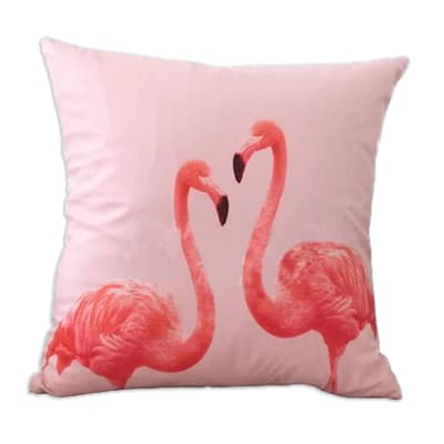 COJIN DECORATIVO ESTAMPADO FLAMENCOS ROSA  43X43CM | 6 UNID1