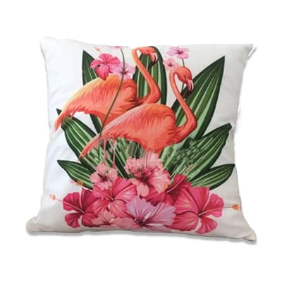 COJIN DECORATIVO ESTAMPADO PLANTAS/FLAMENCO COLORES SURTIDOS 43X43CM | 6 UNID1